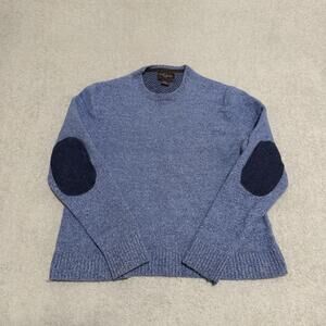 Black Brown 1826 Wool Elbow Patch Crewneck Sweater Size XL Women’s